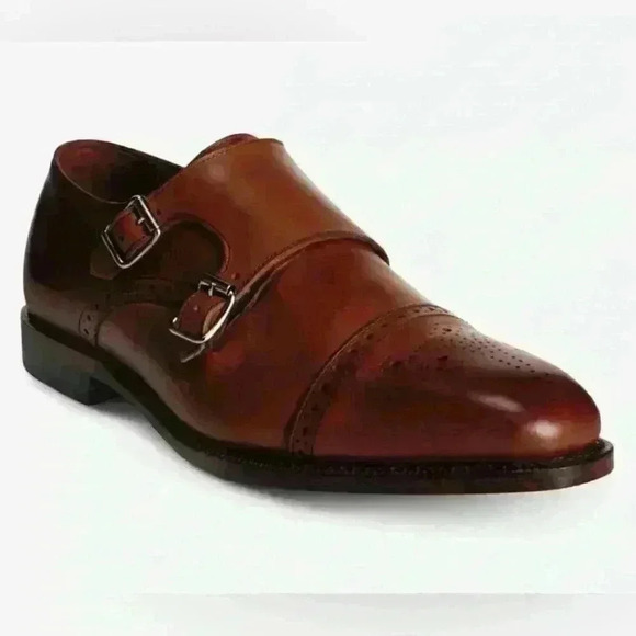 Allen Edmonds St. John Double Monk Strap Dress‎ Shoe in Chili Men’s  Sz 9 NIB - Picture 1 of 16